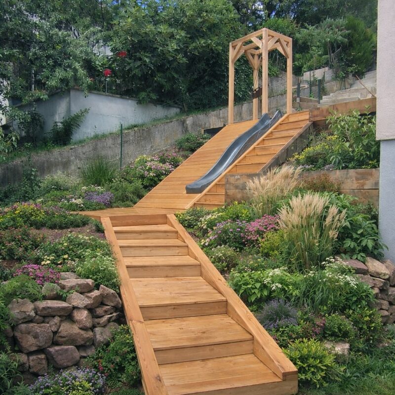 Terrasse et jeux en bois &agrave; Guebwiller Rixheim 0