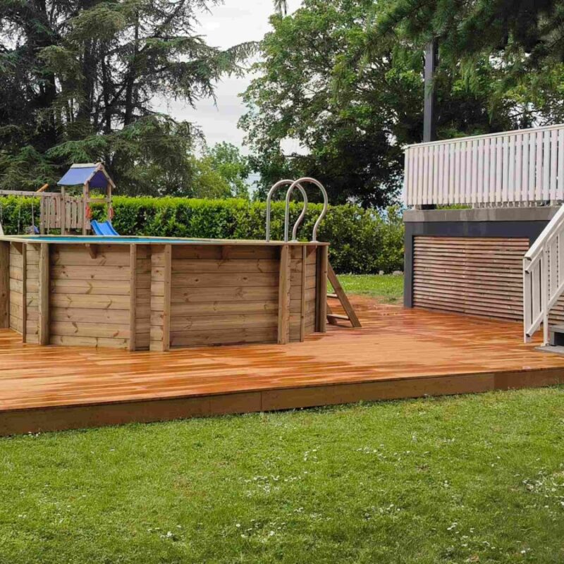 cr&eacute;ation terrasse bois + pisicne Belfort 10
