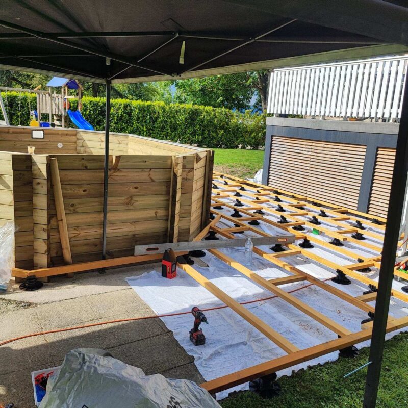 cr&eacute;ation terrasse bois + pisicne Riedisheim 19