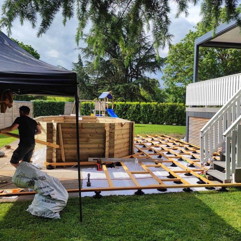cr&eacute;ation terrasse bois + pisicne Kingersheim 20